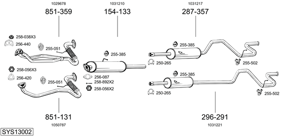 Sistema de gases de escape Ford TRANSIT Van