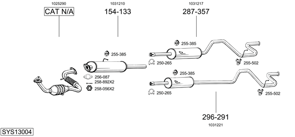 Sistema de gases de escape Ford TRANSIT Van