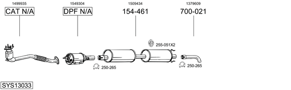 Sistema de gases de escape Ford TRANSIT Platform/Chassis