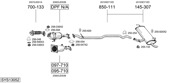 Sistema de gases de escape Nissan QASHQAI I · Nissan QASHQAI +2