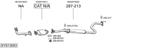 Sistema de gases de escape Honda CIVIC VI Aerodeck