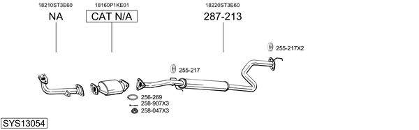 Sistema de gases de escape Honda CIVIC VI Aerodeck