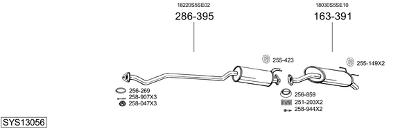 Sistema de gases de escape Honda CIVIC VII Hatchback