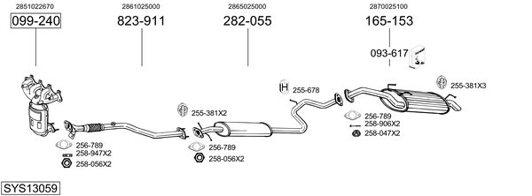 Sistema de gases de escape Hyundai ACCENT II