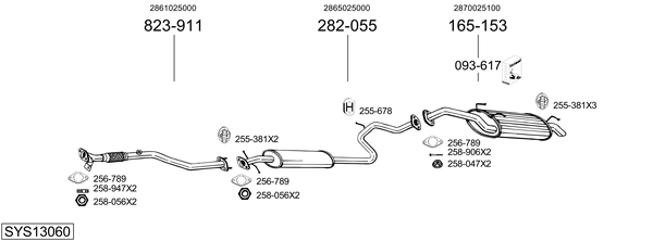 Sistema de gases de escape Hyundai ACCENT II
