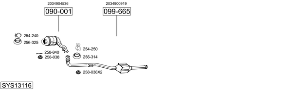 Sistema de gases de escape Mercedes-Benz C-CLASS Coupe