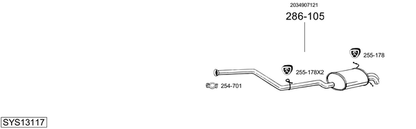 Sistema de gases de escape Mercedes-Benz CLK