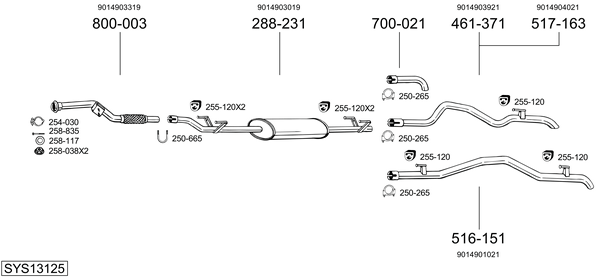Sistema de gases de escape Mercedes-Benz SPRINTER 3-t Van