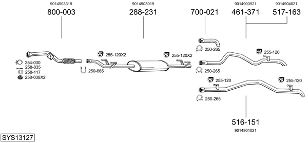 Sistema de gases de escape Mercedes-Benz SPRINTER 3-t Bus