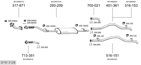 Sistema de gases de escape Mercedes-Benz SPRINTER 3-t Van