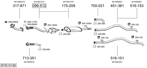 Sistema de gases de escape Mercedes-Benz SPRINTER 3-t Van