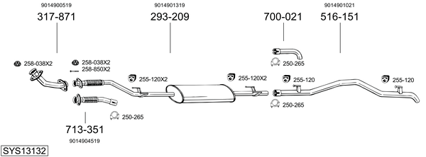 Sistema de gases de escape Mercedes-Benz SPRINTER 3-t Bus
