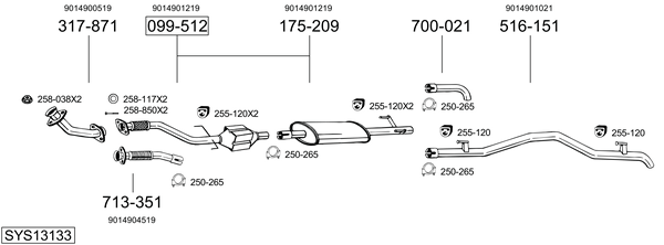Sistema de gases de escape Mercedes-Benz SPRINTER 3-t Bus