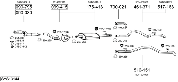 Sistema de gases de escape Mercedes-Benz SPRINTER 3-t Van