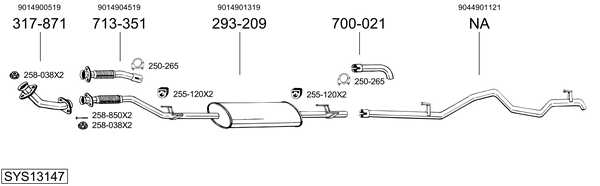 Sistema de gases de escape Mercedes-Benz SPRINTER 4-t Platform/Chassis