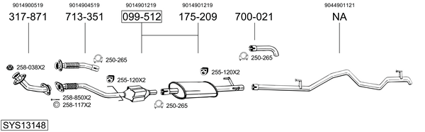 Sistema de gases de escape Mercedes-Benz SPRINTER 4-t Platform/Chassis