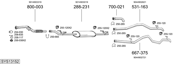 Sistema de gases de escape Mercedes-Benz SPRINTER 4-t Van