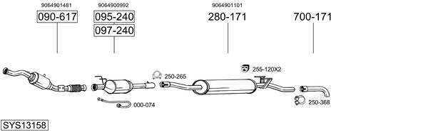 Sistema de gases de escape Mercedes-Benz SPRINTER 4,6-t Platform/Chassis
