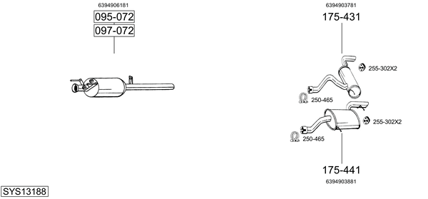 Sistema de gases de escape Mercedes-Benz VITO Bus