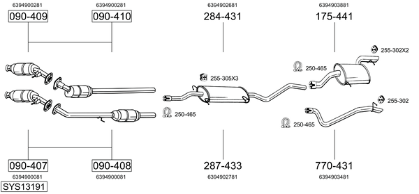 Sistema de gases de escape Mercedes-Benz VITO / MIXTO Van
