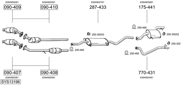 Sistema de gases de escape Mercedes-Benz VITO Bus