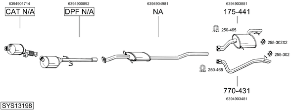 Sistema de gases de escape Mercedes-Benz VITO Bus