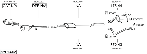 Sistema de gases de escape Mercedes-Benz VITO / MIXTO Van
