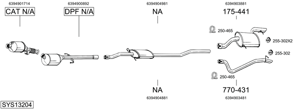 Sistema de gases de escape Mercedes-Benz VITO Bus