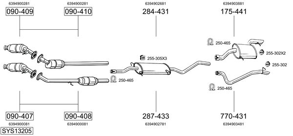 Sistema de gases de escape Mercedes-Benz VITO / MIXTO Van