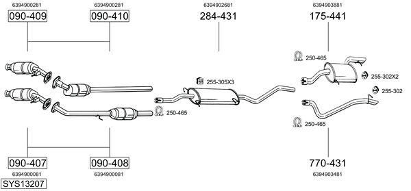 Sistema de gases de escape Mercedes-Benz VITO / MIXTO Van