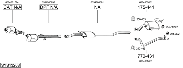 Sistema de gases de escape Mercedes-Benz VITO / MIXTO Van