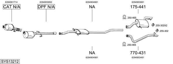 Sistema de gases de escape Mercedes-Benz VITO Bus