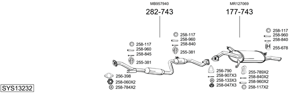 Sistema de gases de escape Mitsubishi CARISMA Saloon