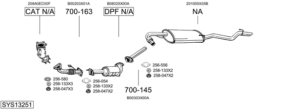 Sistema de gases de escape Nissan NAVARA NP300