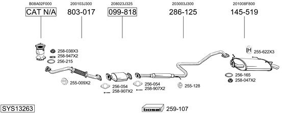 Sistema de gases de escape Nissan PRIMERA Traveller