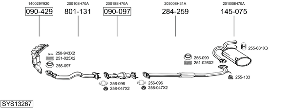 Sistema de gases de escape Nissan X-TRAIL I