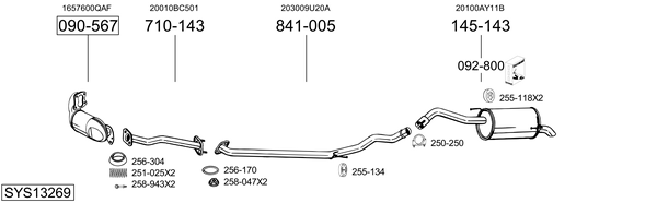 Sistema de gases de escape Nissan NOTE