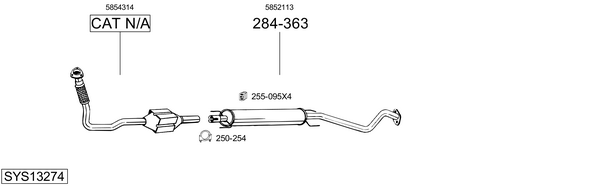 Sistema de gases de escape Opel ASTRA G Saloon