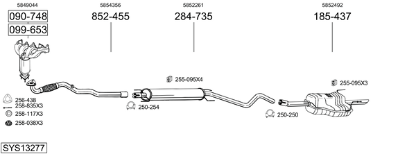 Sistema de gases de escape Opel ASTRA H TwinTop