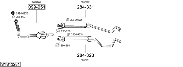 Sistema de gases de escape Opel ASTRA G Coupe