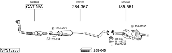 Sistema de gases de escape Opel ASTRA G Estate Van