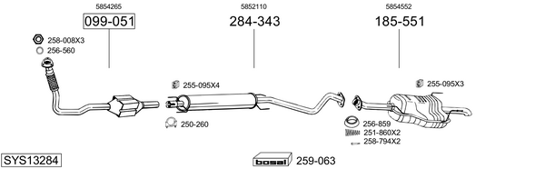 Sistema de gases de escape Opel ASTRA G Estate Van