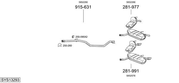 Sistema de gases de escape Opel SIGNUM Hatchback