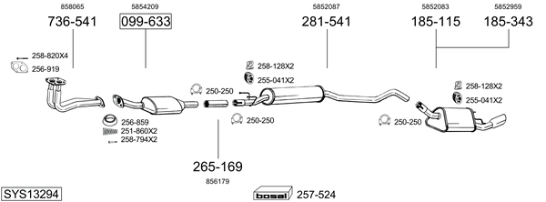 Sistema de gases de escape Opel TIGRA