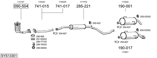 Sistema de gases de escape Peugeot 206 Saloon