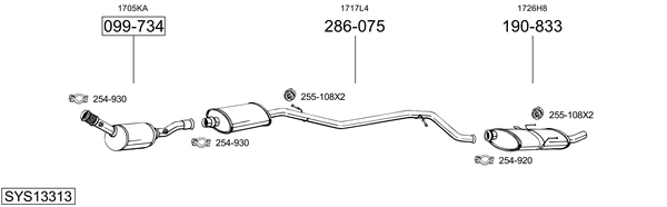 Sistema de gases de escape Peugeot 406