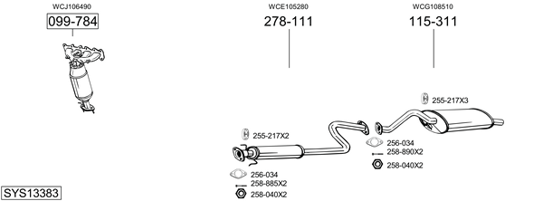 Sistema de gases de escape Rover STREETWISE Hatchback