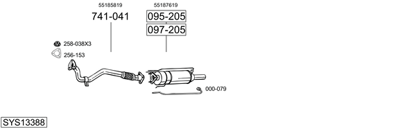 Sistema de gases de escape Saab 9-3 Convertible