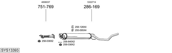 Sistema de gases de escape Saab 9-5
