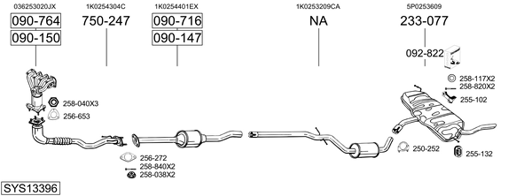 Sistema de gases de escape Seat ALTEA